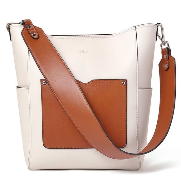 Elegant Two-Tone Shoulder Bag - Picture 1 of 13